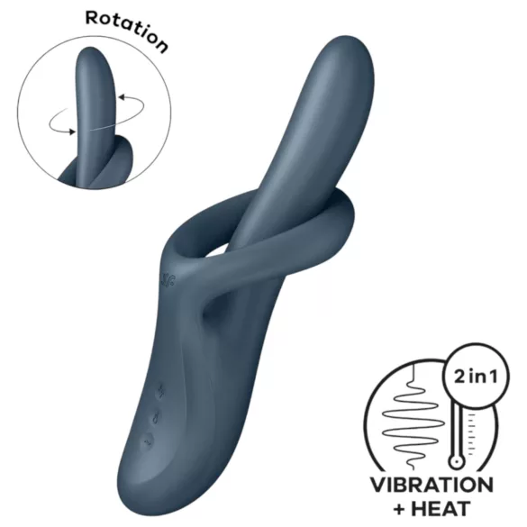 Satisfyer Heat Flex 4 - vibrator s grijačem za klitoris - sivi