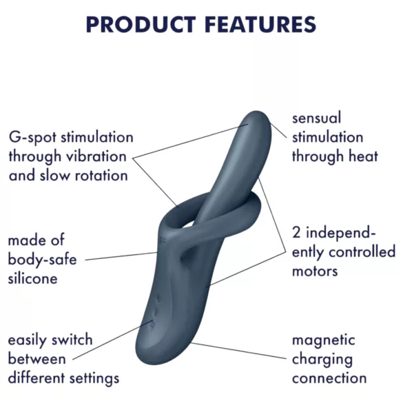 Satisfyer Heat Flex 4 - vibrator s grijačem za klitoris - sivi