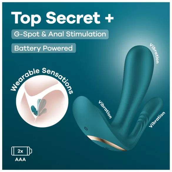 Satisfyer Top Secret+ - nosivi vibrator s 3 kraka - zeleni
