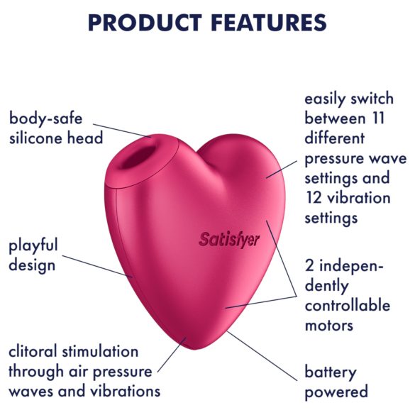 Satisfyer Cutie Heart - stimulator klitorisa na zračne valove - roza