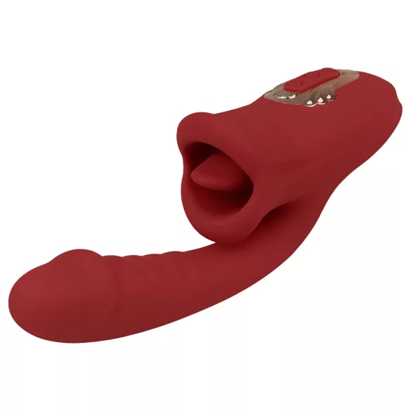 EIS Passion Lips - G-točka vibrator s funkcijom lizanja - crveni