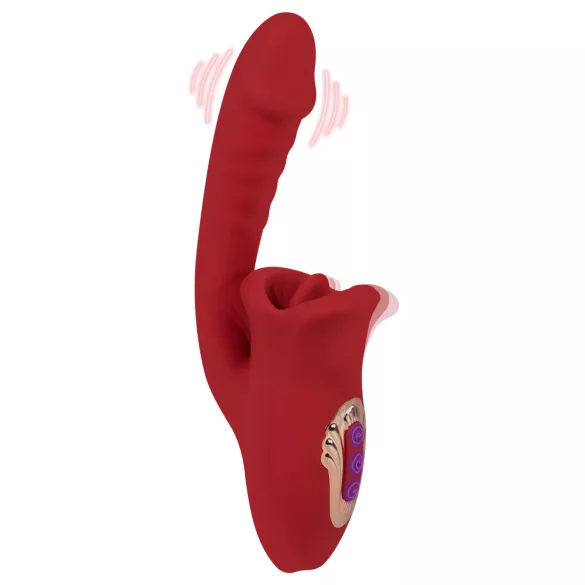 EIS Passion Lips - G-točka vibrator s funkcijom lizanja - crveni