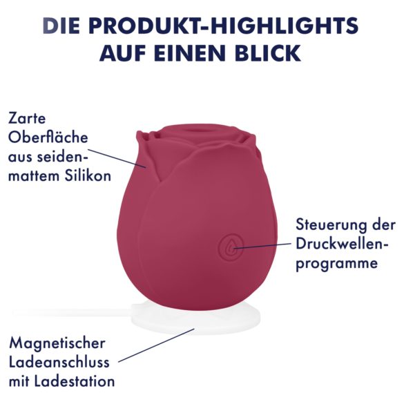 EIS Blush&Bloom - vibrator sa usisavanjem i vibracijama - crveni