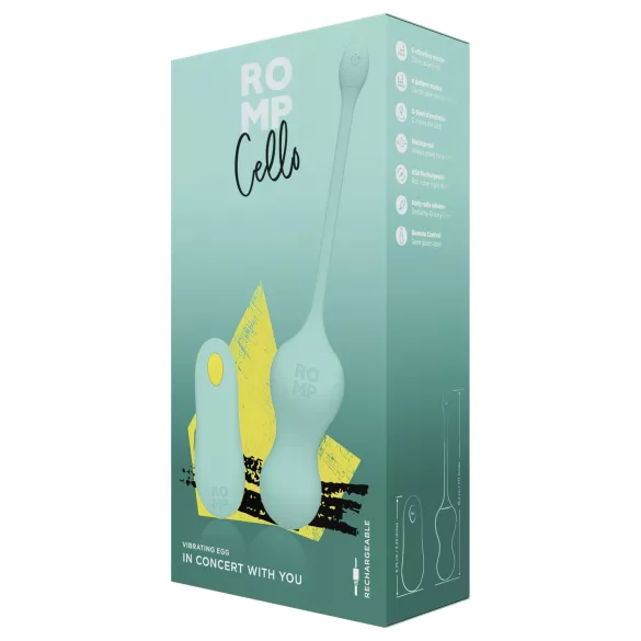 ROMP Cello - vibratorne gejša kuglice s daljinskim upravljačem - zelene