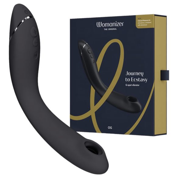 Womanizer OG - punjivi dvostruki vibrator s zračnim pulsiranjem (crni)