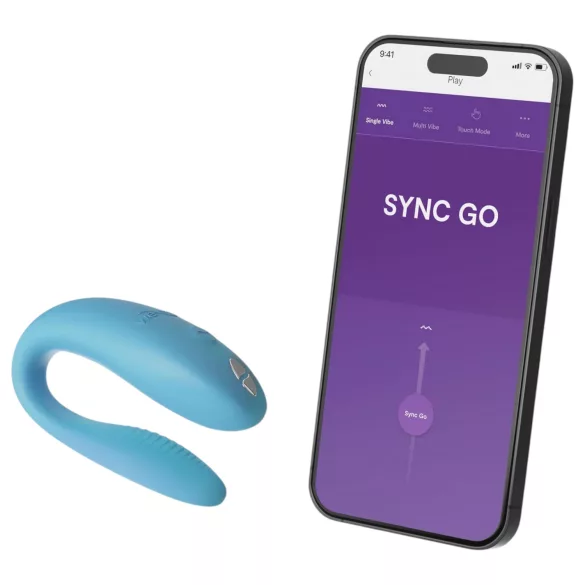 We-Vibe Sync Go - vibrator za parove na bateriju - tirkizna boja