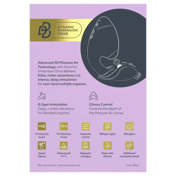 Womanizer Next Duo - vibrator za G-točku i klitoris - crna