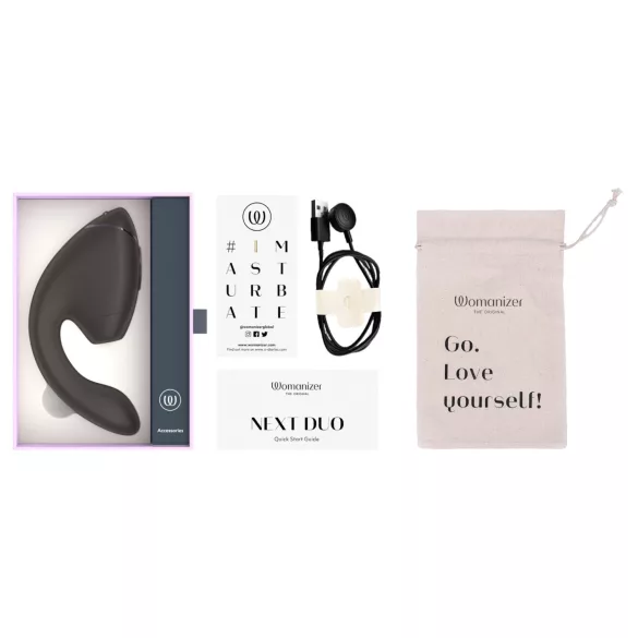 Womanizer Next Duo - vibrator za G-točku i klitoris - crna
