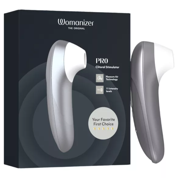 Womanizer Pro - stimulator klitorisa s valovima zraka (sivi)