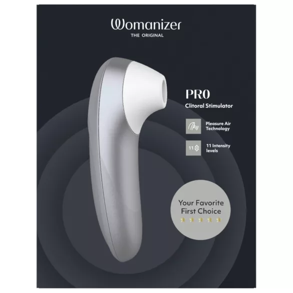Womanizer Pro - stimulator klitorisa s valovima zraka (sivi)