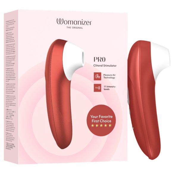 Womanizer Pro - stimulator klitorisa na zračne valove (crveni)