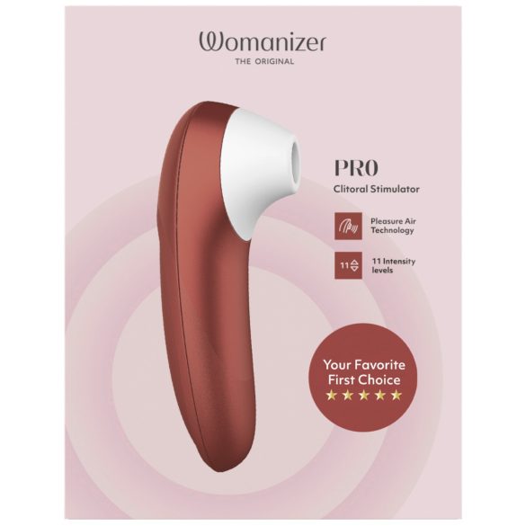 Womanizer Pro - stimulator klitorisa na zračne valove (crveni)