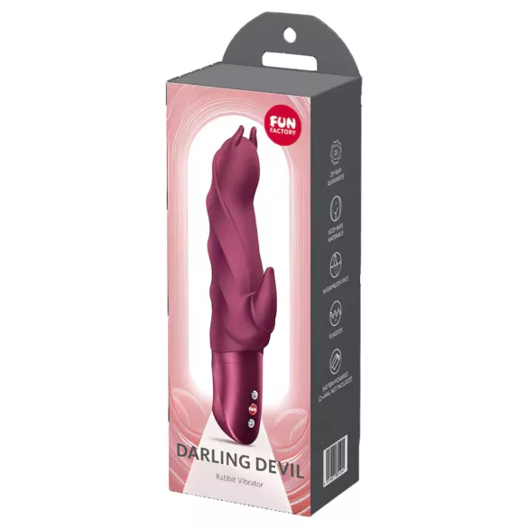 Fun Factory Darling Devil - vibrator s nastavkom za klitoris (crveni)