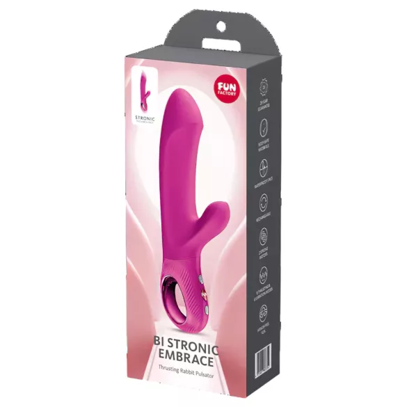 Fun Factory Bi Stronic Embrace - potiskujući vibrator s rukom za klitoris (ružičasti)