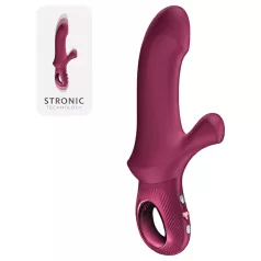   Fun Factory Bi Stronic Curve - potiskujući vibrator s klitoralnim nastavkom (crveni)