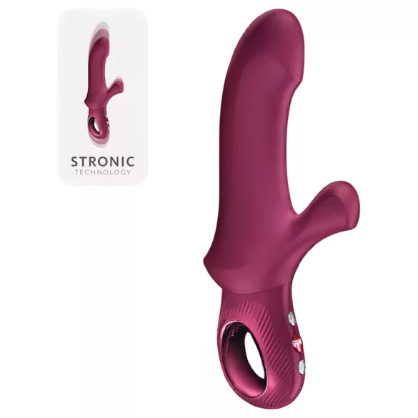 Fun Factory Bi Stronic Curve - potiskujući vibrator s klitoralnim nastavkom (crveni)