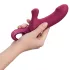 Fun Factory Bi Stronic Curve - potiskujući vibrator s klitoralnim nastavkom (crveni)