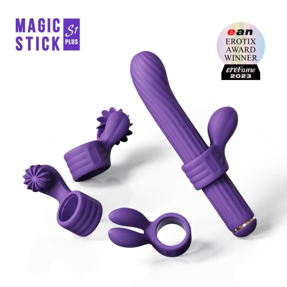 Magic Stick - vibrator s izmjenjivim nastavcima (ljubičasti)