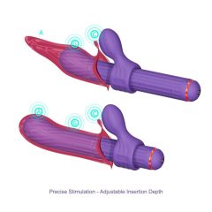   Magic Stick - vibrator s izmjenjivom klitorisnom rukom (ljubičasta)