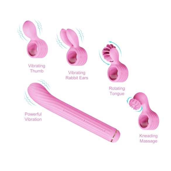 Magic Stick - vibrator s izmjenjivim nastavcima (pink)