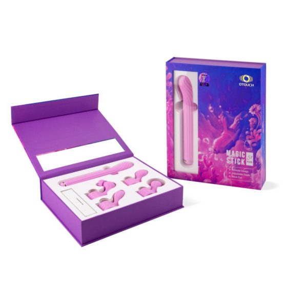 Magic Stick - vibrator sa izmjenjivom klitorisnom rukom (roza)