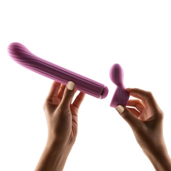 Magic Stick - vibrator sa izmjenjivom klitorisnom rukom (roza)