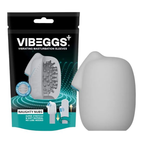 VIBEGGS Naughty Nubs - vibrirajuće jaje masturbator (bijelo)