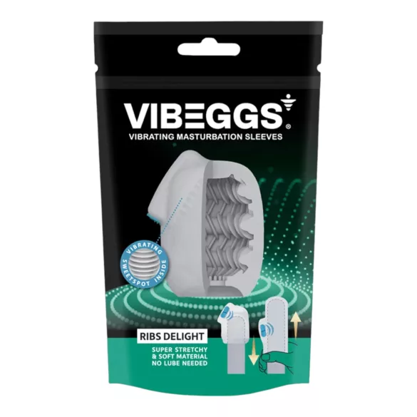 VIBEGGS Ribs Delight - vibracijsko jaje masturbator - bijela