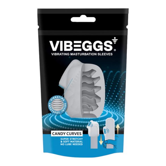 VIBEGGS Candy Curves - vibracijsko jaje masturbator (bijelo)