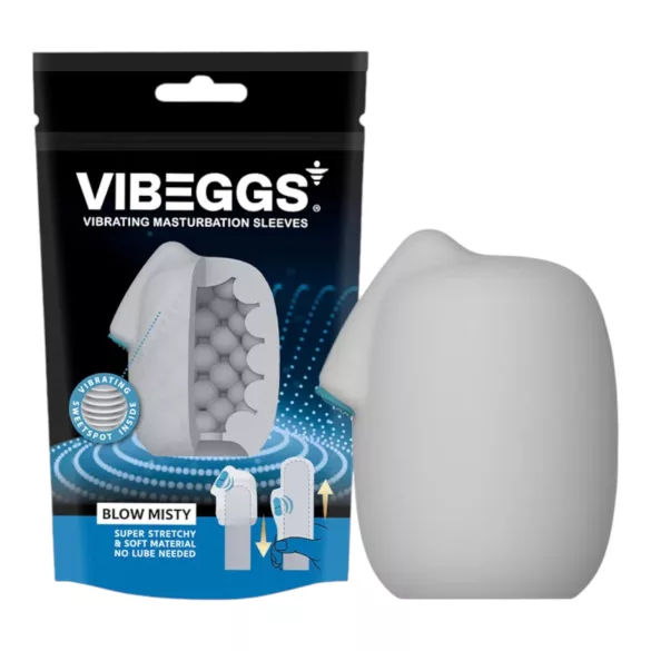 VIBEGGS Blow Misty - vibracijsko jaje masturbator - bijela