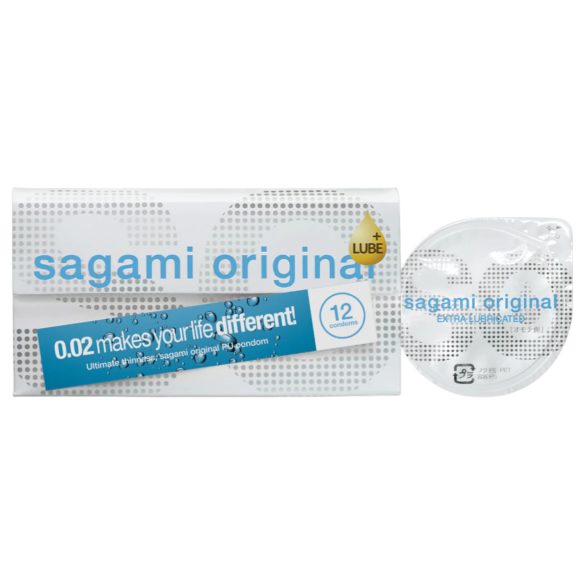 Sagami Original 0.02 - ekstra podmazani kondomi - 55mm - 12 komada