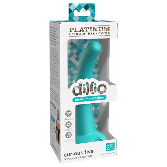 Dillio Curious Five - silikonski dildo (15cm) - tirkizni
