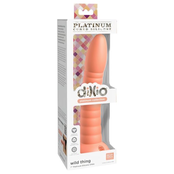 Dillio Divlje Stvar - rebrasti dildo (19cm) - narančasta
