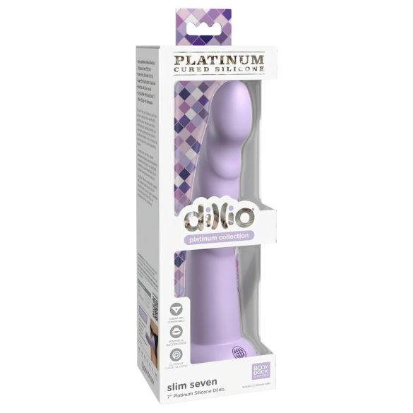 Slim Seven ljubičasti dildo s usisnom čašom (20 cm)