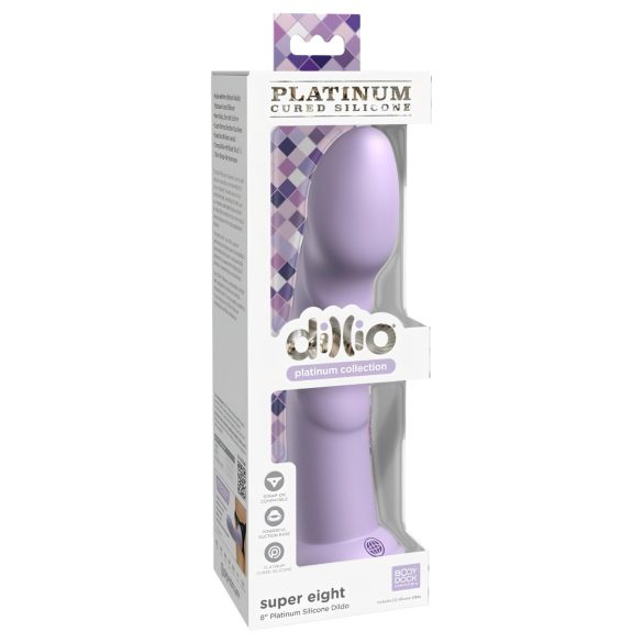 Dillio Super Eight - silikonski dildo s vakumom (21cm) - ljubičasti