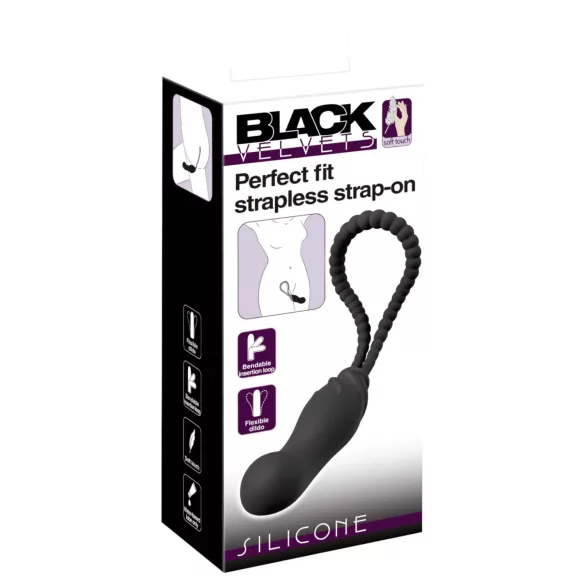 Black Velvets - strap-on dildo - prilagodljivo - silikon crni