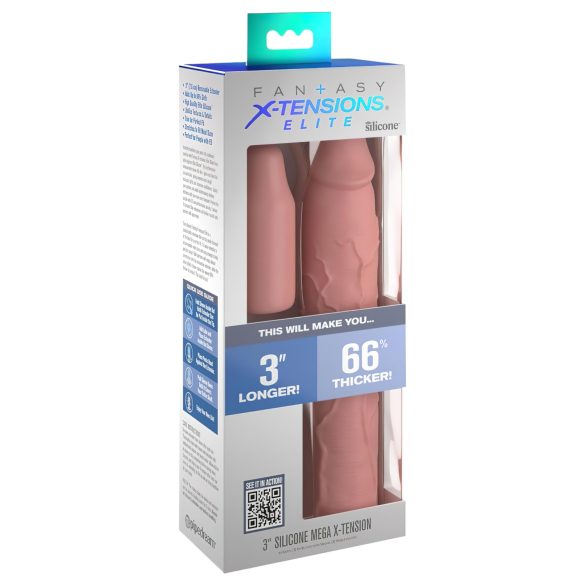 X-TENSION Elite 3 - prilagodljivi rukav za penis (prirodna boja)