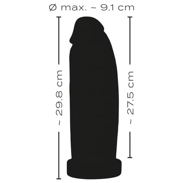 Realistixxx Real Giant - realistični dildo veliki - 30 cm - crni