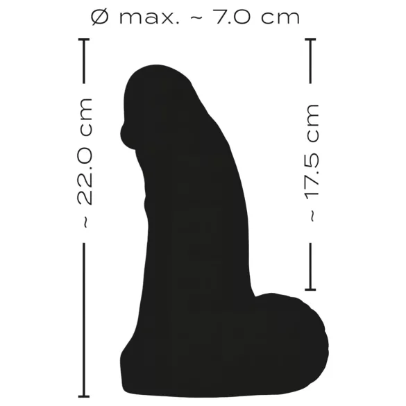 Realistixxx - realistični dildo s testisima - 22 cm - crni