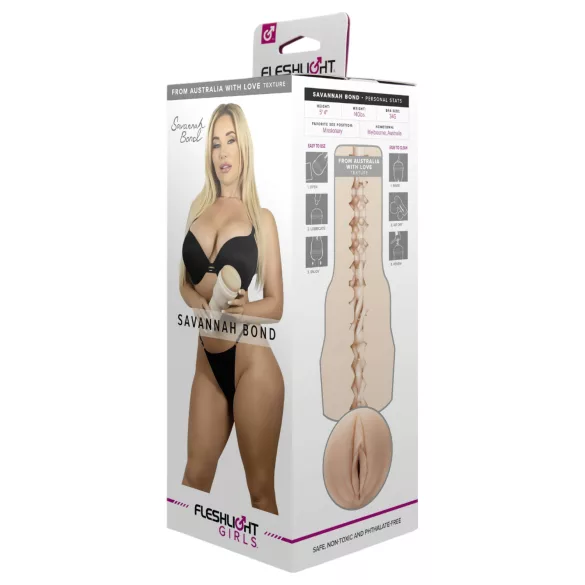 Fleshlight Savannah Bond - realistična umjetna vagina - prirodna boja
