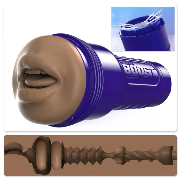 Fleshlight Boost Blow - realistični smeđi usta masturbator