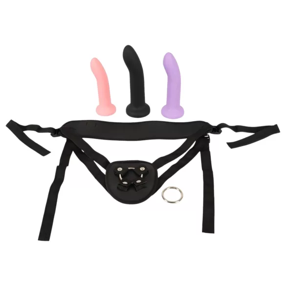You2Toys - set za vezivanje s dildo remenom - crna