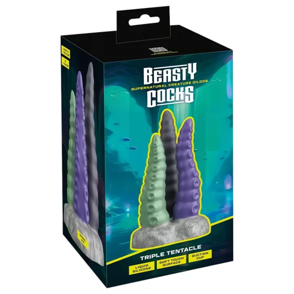 Beasty Cocks - Dildo s tri kraka - realističan izgled - silikon