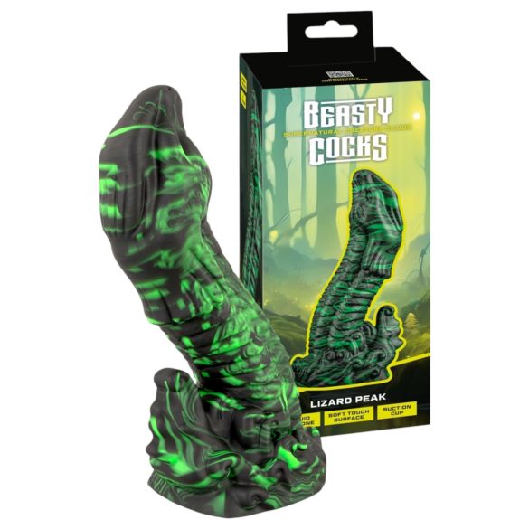 Beasty Cocks Lizard Peak - gušterov penis dildo (zelena-crna)