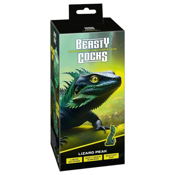 Beasty Cocks Lizard Peak - dildo u obliku gušterovog penisa - zeleni/crni