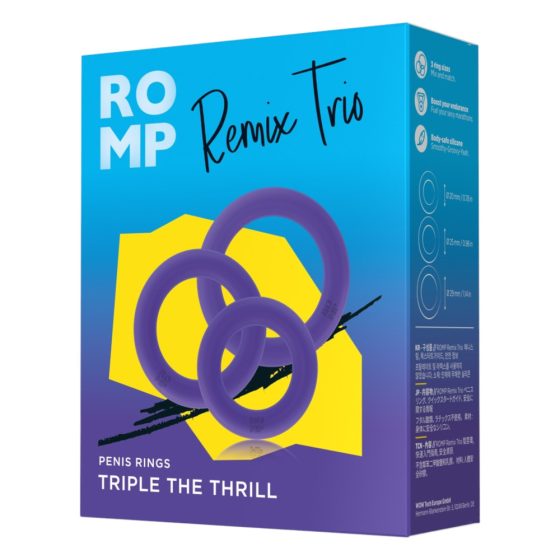 ROMP Remix Trio - set prstenova za penis - 3 kom (ljubičasti)