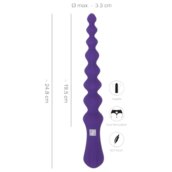You2Toys - fleksibilni analni dildo s kuglicama - ljubičasta