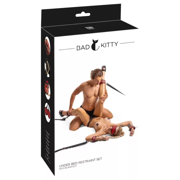 Bad Kitty - set za vezanje za krevet (crni)