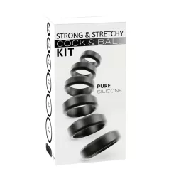   You2Toys - set prstenova za penis i testise (crni) - 6 komada