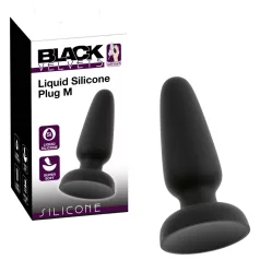   Black Velvets - silikonski analni čep s vakuumskom čašicom (crni) - M